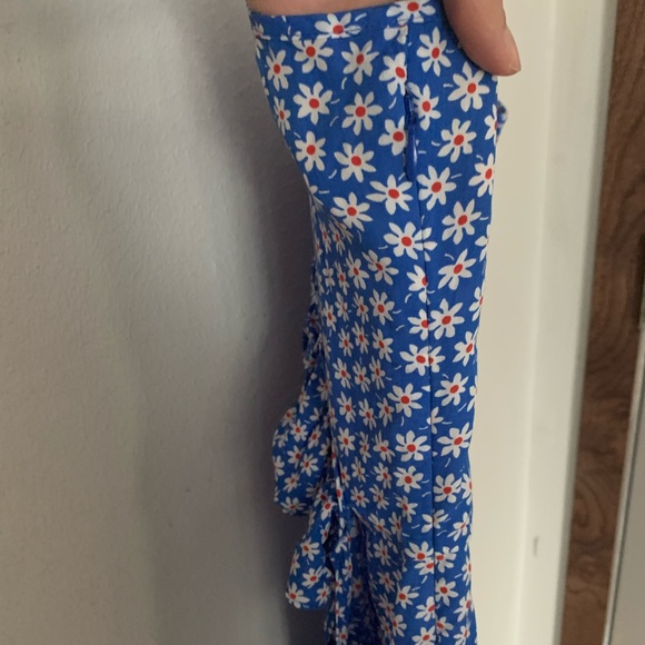 Madewell faux wrap dress with ruffle detail. Bold blue/red (perfect for the 4th) - Picture 5 of 6